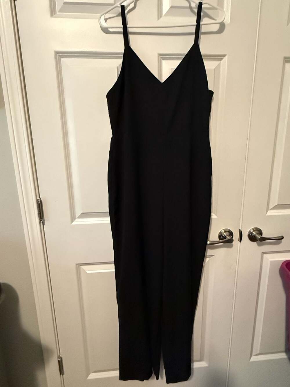 Madewell Black V-Neck Spaghetti Strap Jumpsuit Size 14